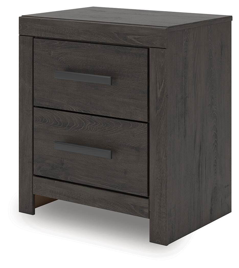 Prendonea Charcoal King Panel Bed, Dresser and Nightstand (Online Special Price)