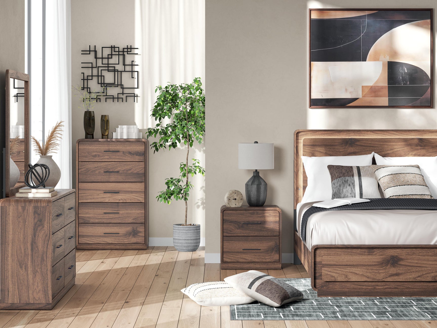 Hollinaze Walnut Brown Nightstand