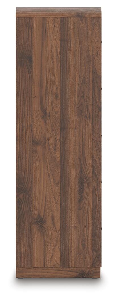 Fortlorn Walnut Brown King Panel Bed, Dresser, Mirror and Chest