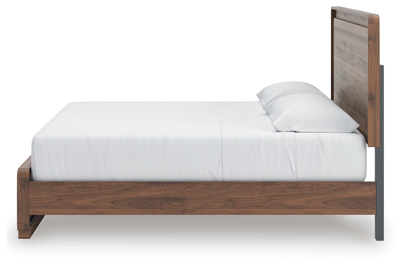 Fortlorn Walnut Brown King Panel Bed, Dresser, Mirror and Chest