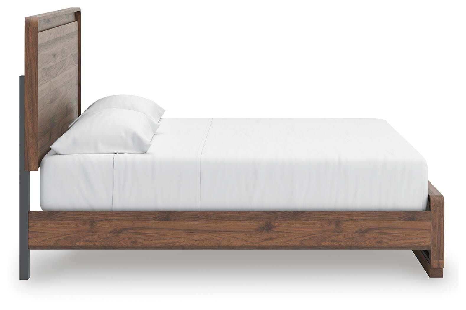 Fortlorn Walnut Brown King Panel Bed, Dresser, Mirror and Chest
