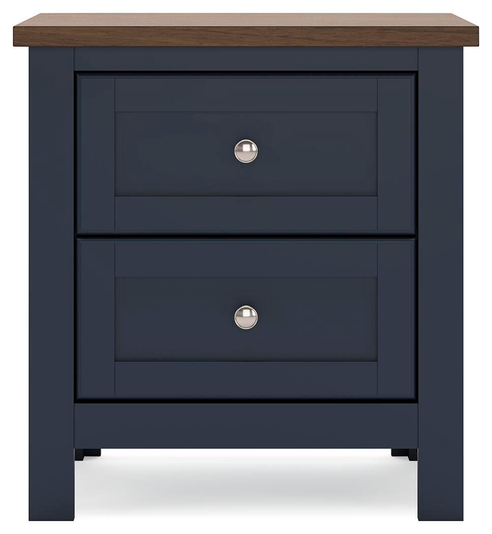 Landocken Brown/Blue Queen Panel Bed, Dresser, Mirror and Nightstand (Online Special Price)