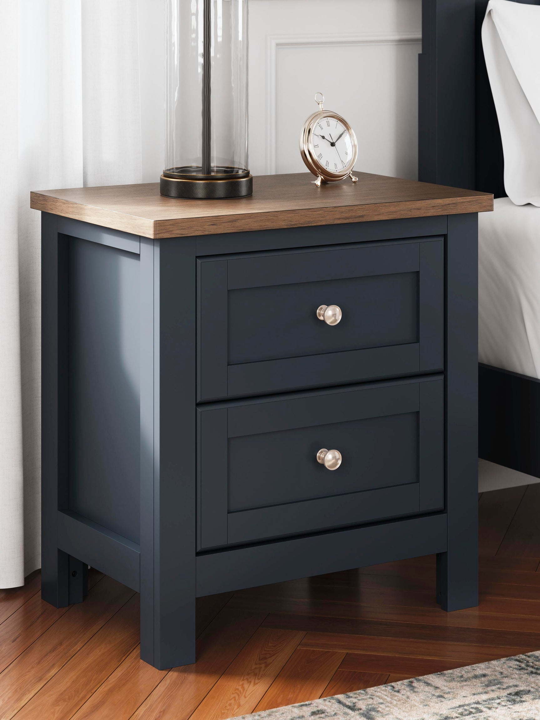 Landocken Brown/Blue Queen Panel Bed, Dresser, Mirror and Nightstand (Online Special Price)