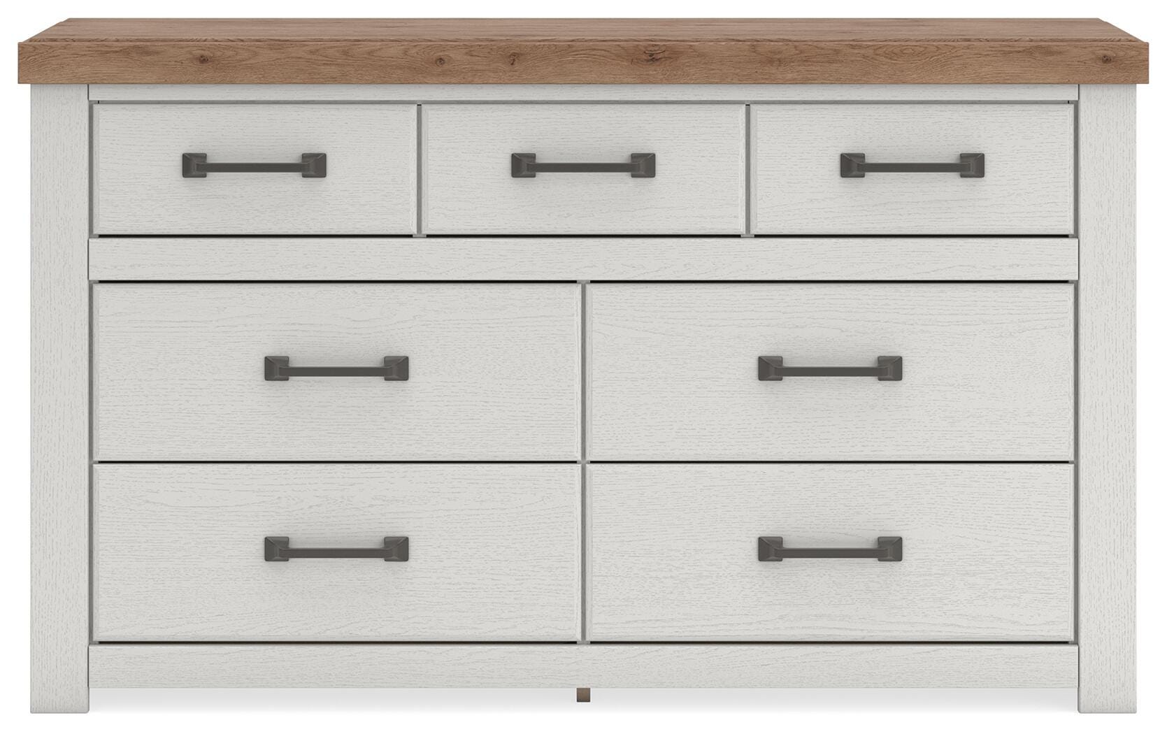 Savonport White/Brown Seven Drawer Dresser (Online Special Price)