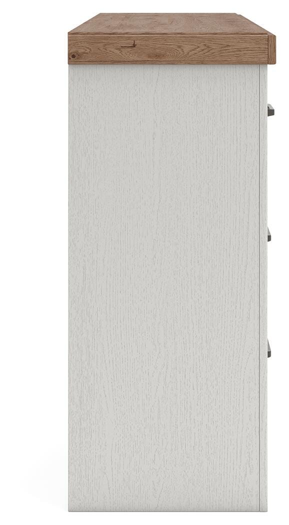 Savonport White/Brown Seven Drawer Dresser (Online Special Price)