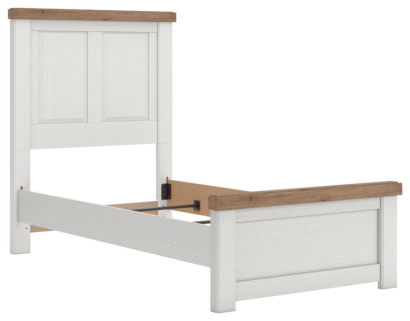 Savonport White/Brown Twin Panel Bed (Online Special Price)