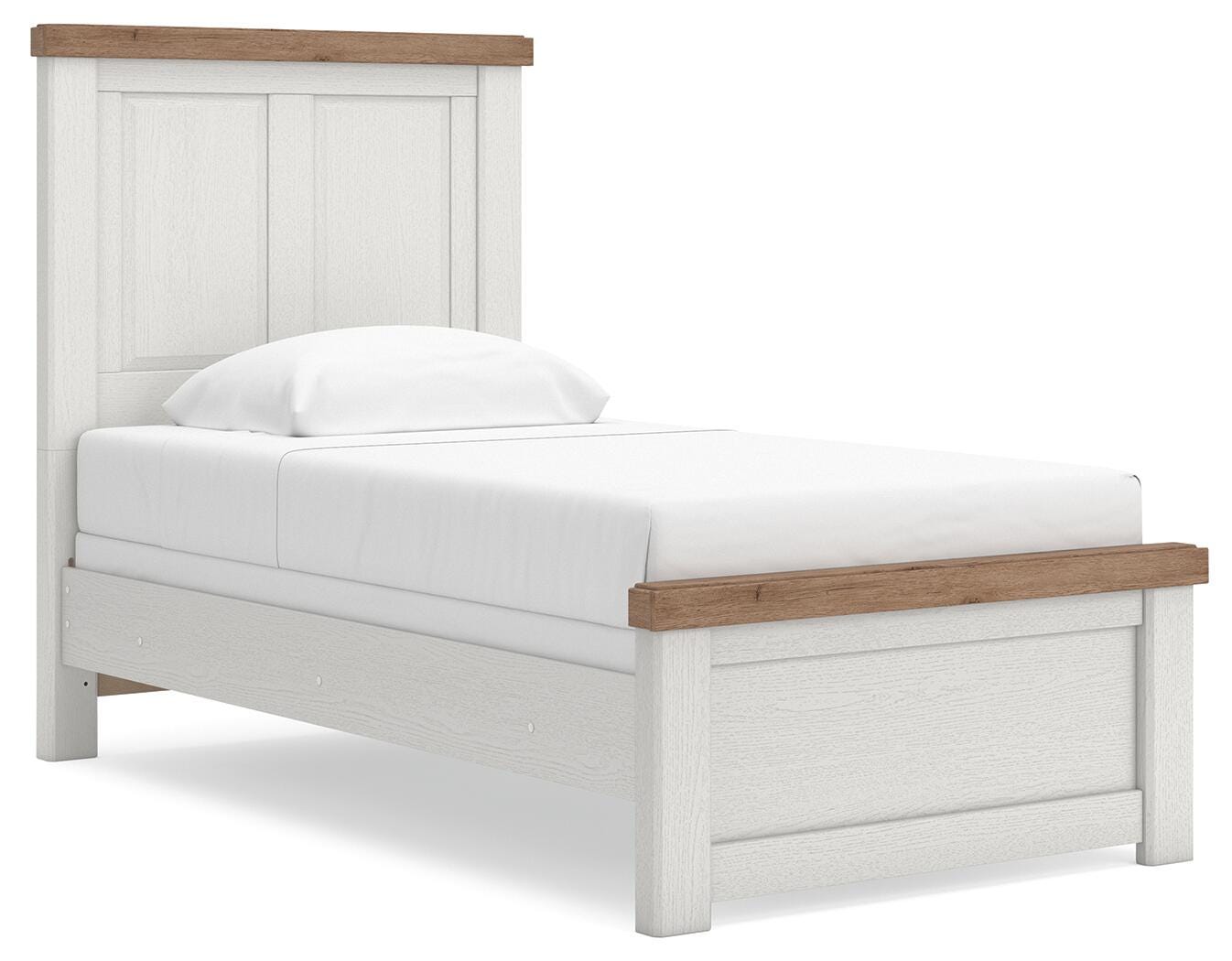 Savonport White/Brown Twin Panel Bed (Online Special Price)