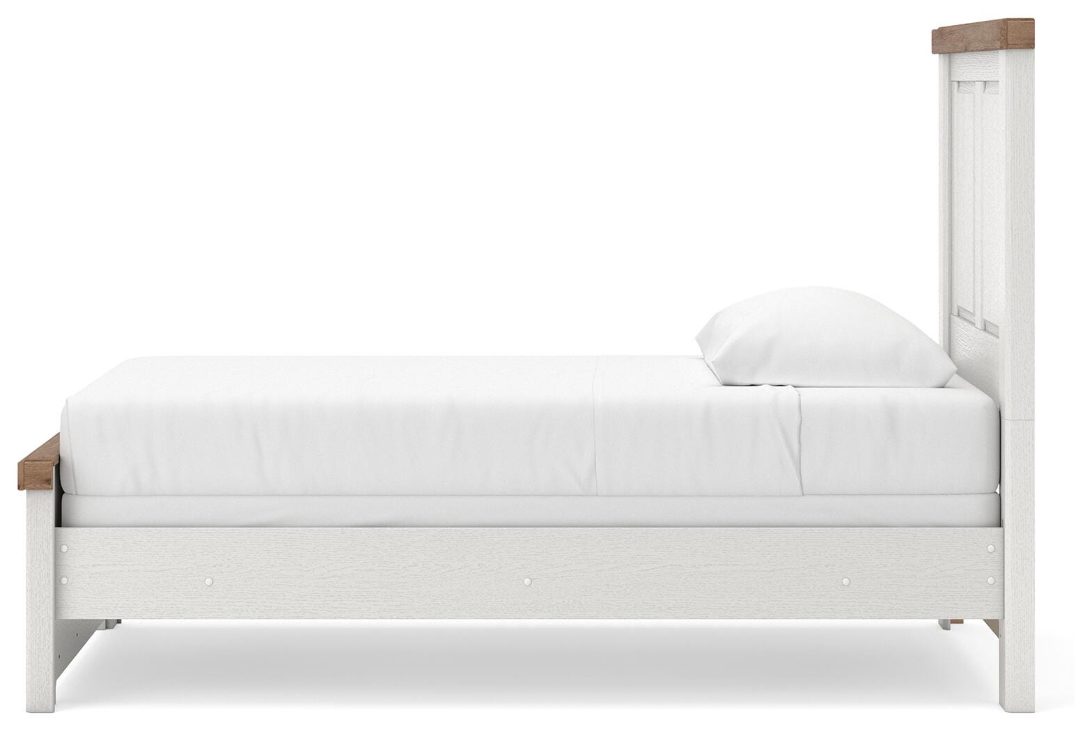 Savonport White/Brown Twin Panel Bed (Online Special Price)