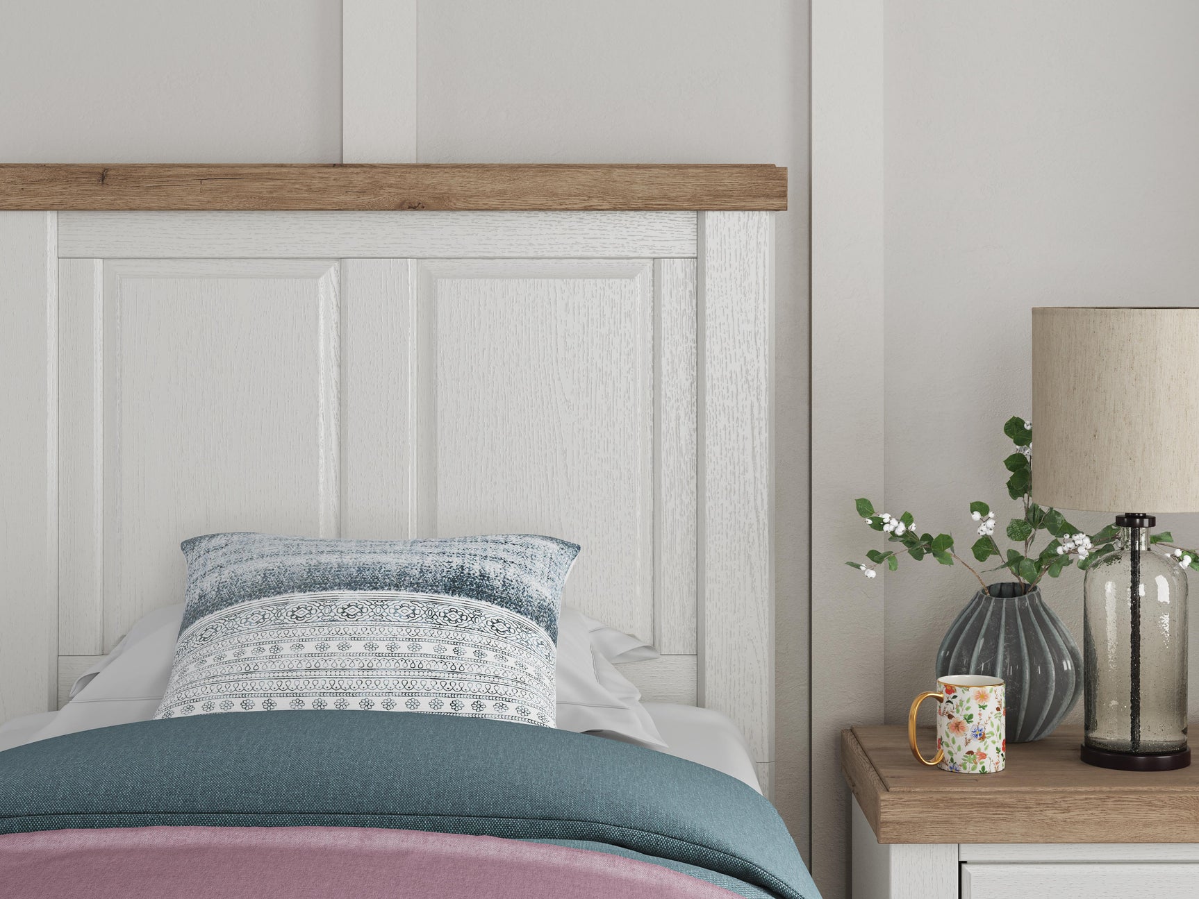 Savonport White/Brown Twin Panel Storage Bed (Online Special Price)