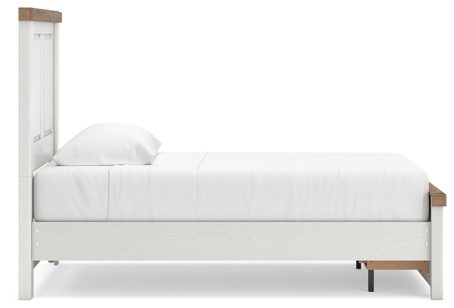 Savonport White/Brown Twin Panel Storage Bed (Online Special Price)