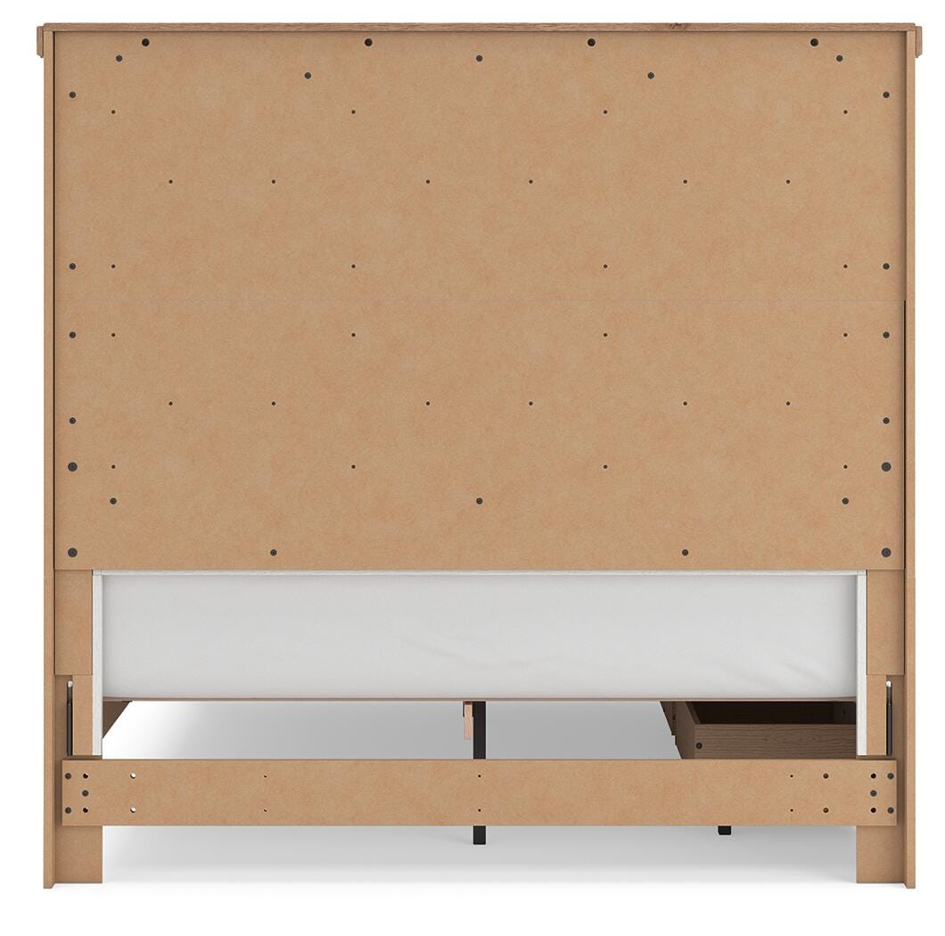 Savonport White/Brown Queen Panel Bed with Storage