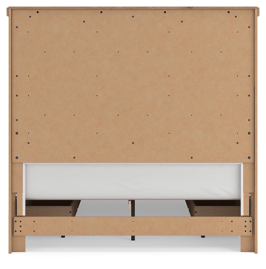 Savonport White/Brown Queen Panel Bed w/ Storage