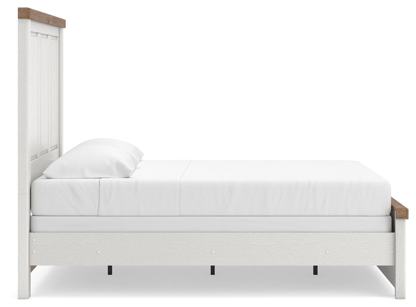 Savonport White/Brown Queen Panel Bed, Dresser and Mirror (Online Special Price)