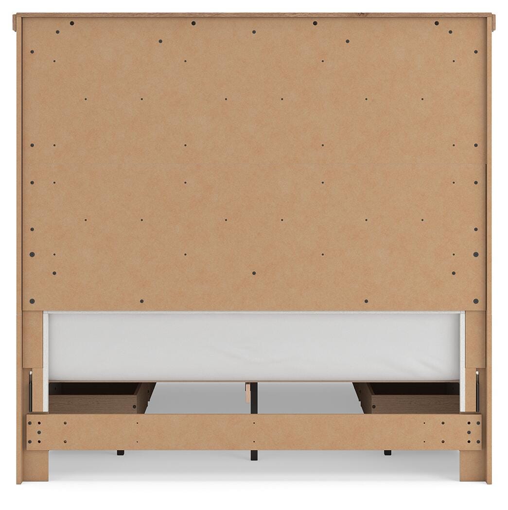 Savonport White/Brown Queen Panel Storage Bed w/ 2 Under Bed Storage (Online Special Price)