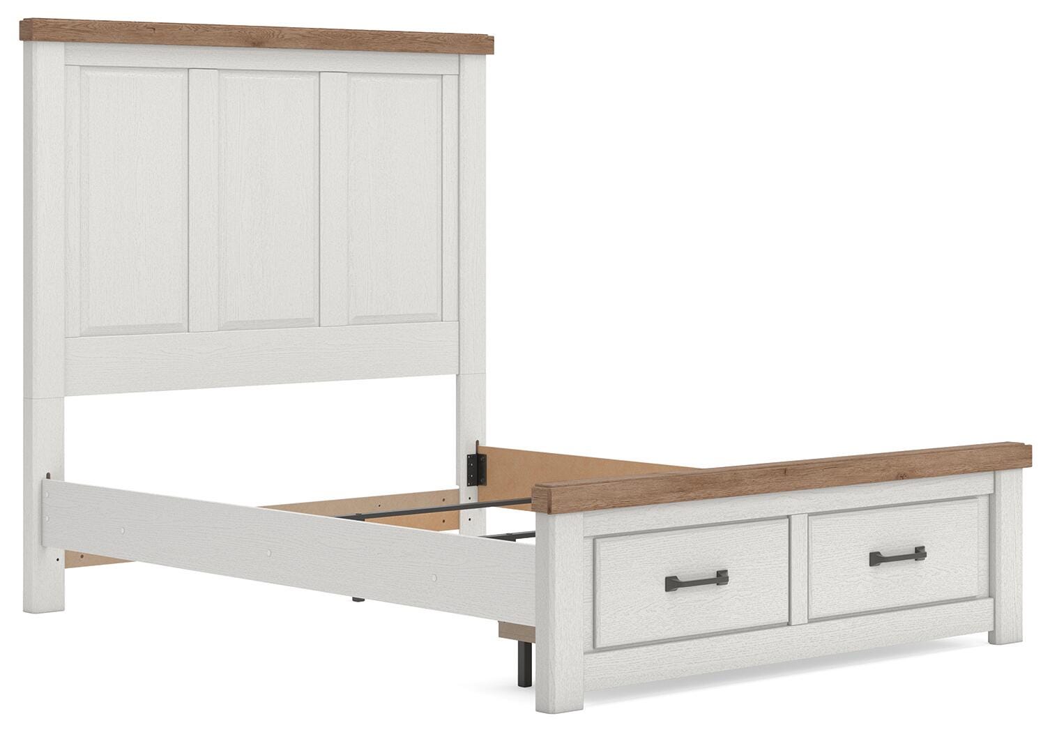 Savonport White/Brown Queen Panel Storage Bed (Online Special Price)