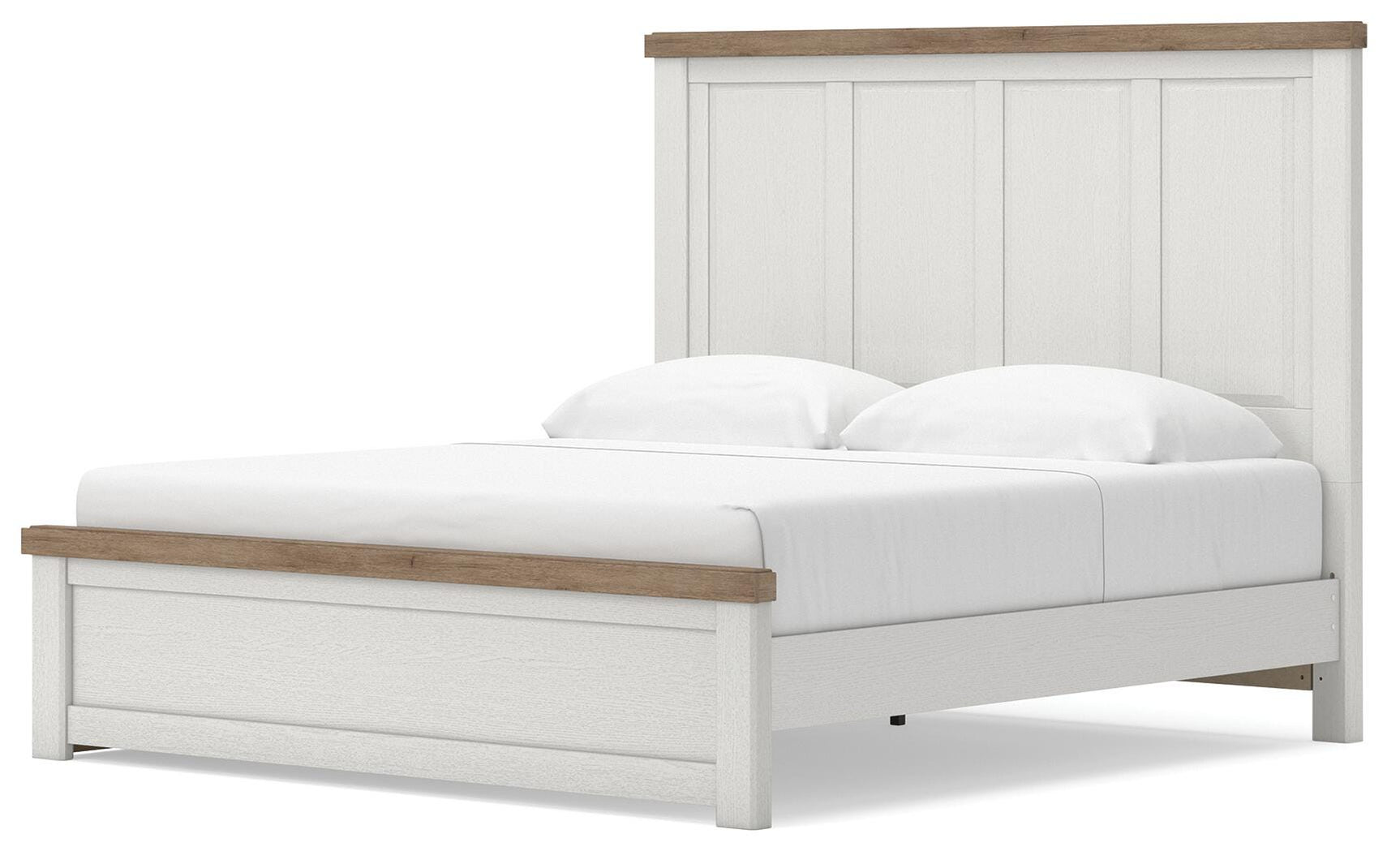 Savonport White/Brown King Panel Bed with Storage (Online Special Price)