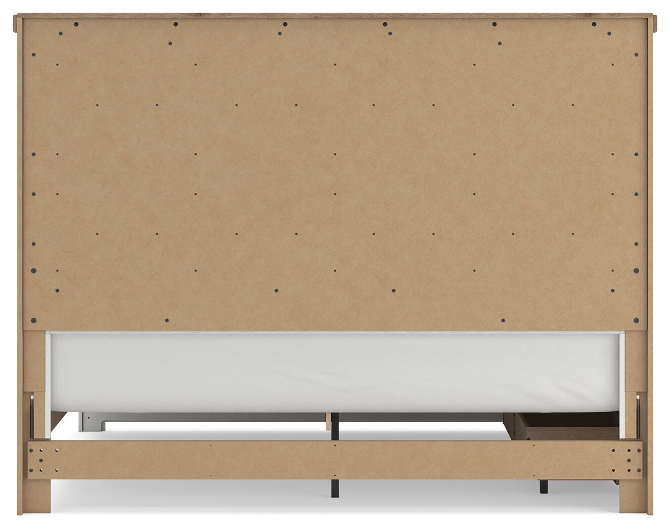 Savonport White/Brown King Panel Bed with Storage (Online Special Price)
