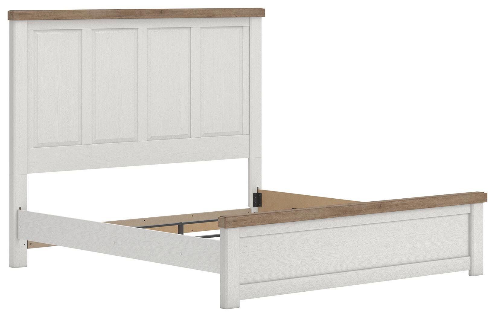 Savonport White/Brown King Panel Bed