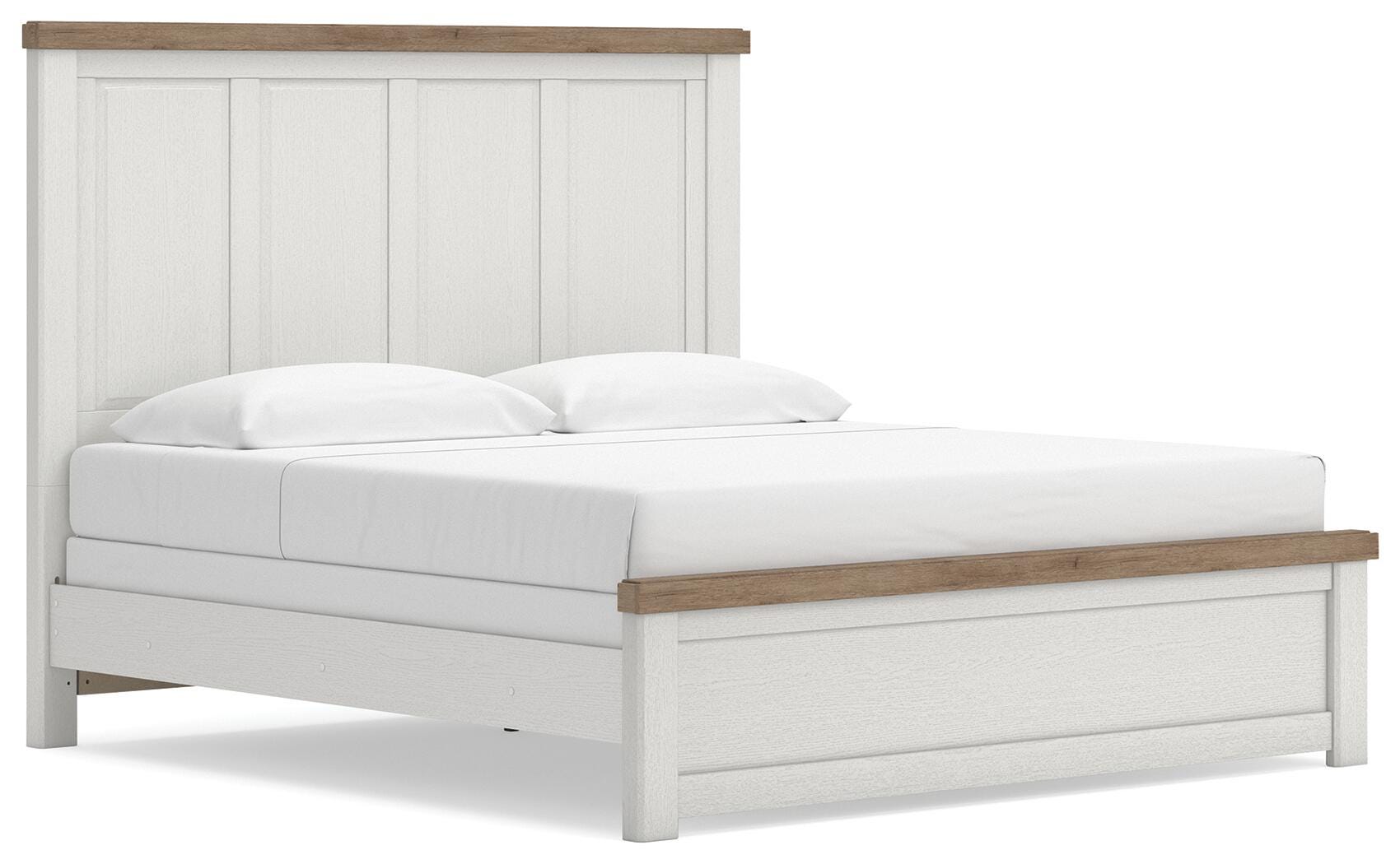 Savonport White/Brown King Panel Bed