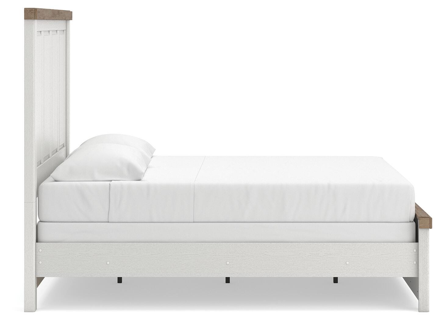 Savonport White/Brown King Panel Bed