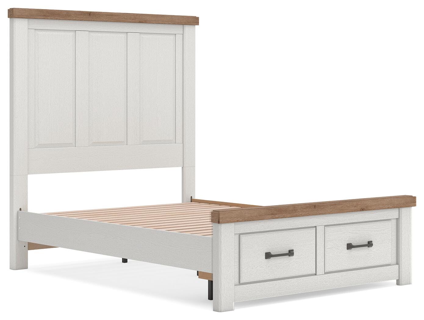 Savonport White/Brown Full Panel Storage Bed (Online Special Price)