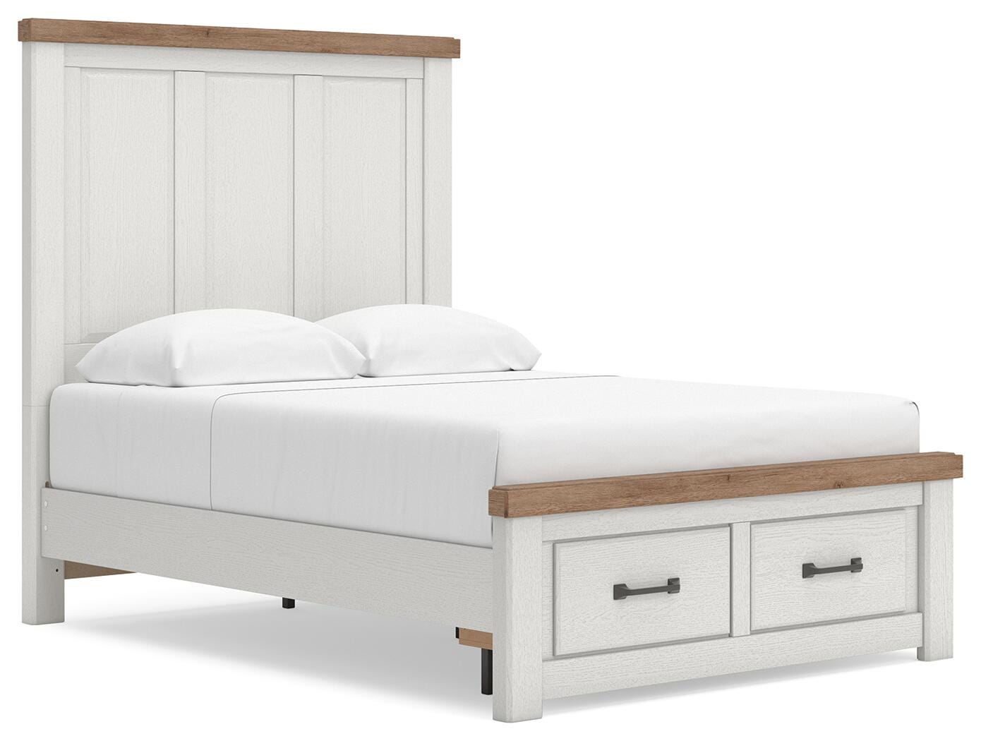 Savonport White/Brown Full Panel Storage Bed (Online Special Price)