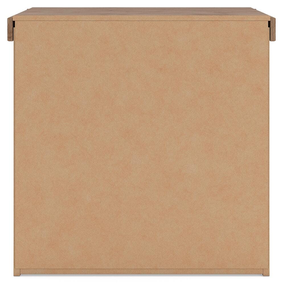 Savonport White/Brown Two Drawer Nightstand (Online Special Price)