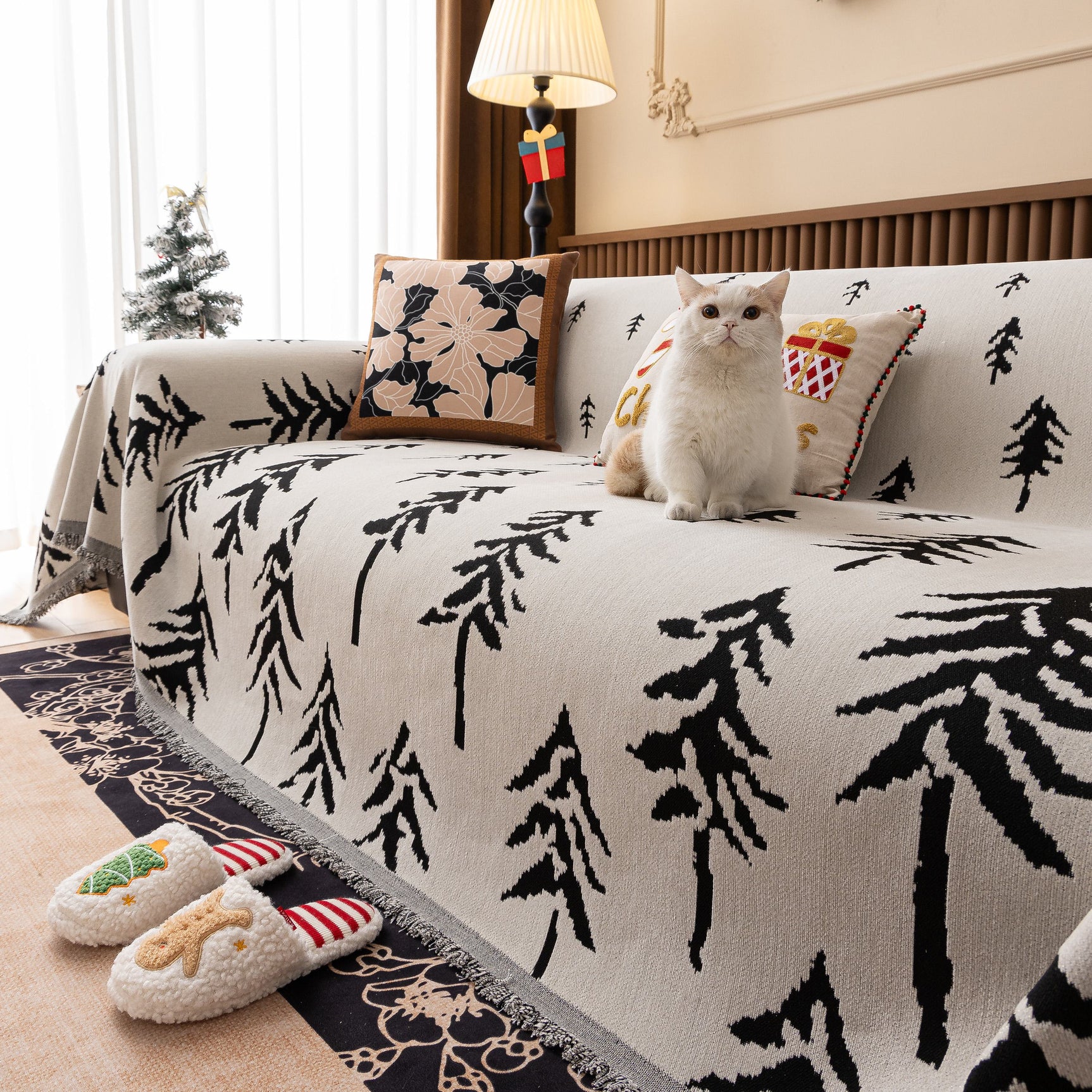 Modern Couch Covers for Couches Large Decorative Throw Blanket with Tassels for Couch