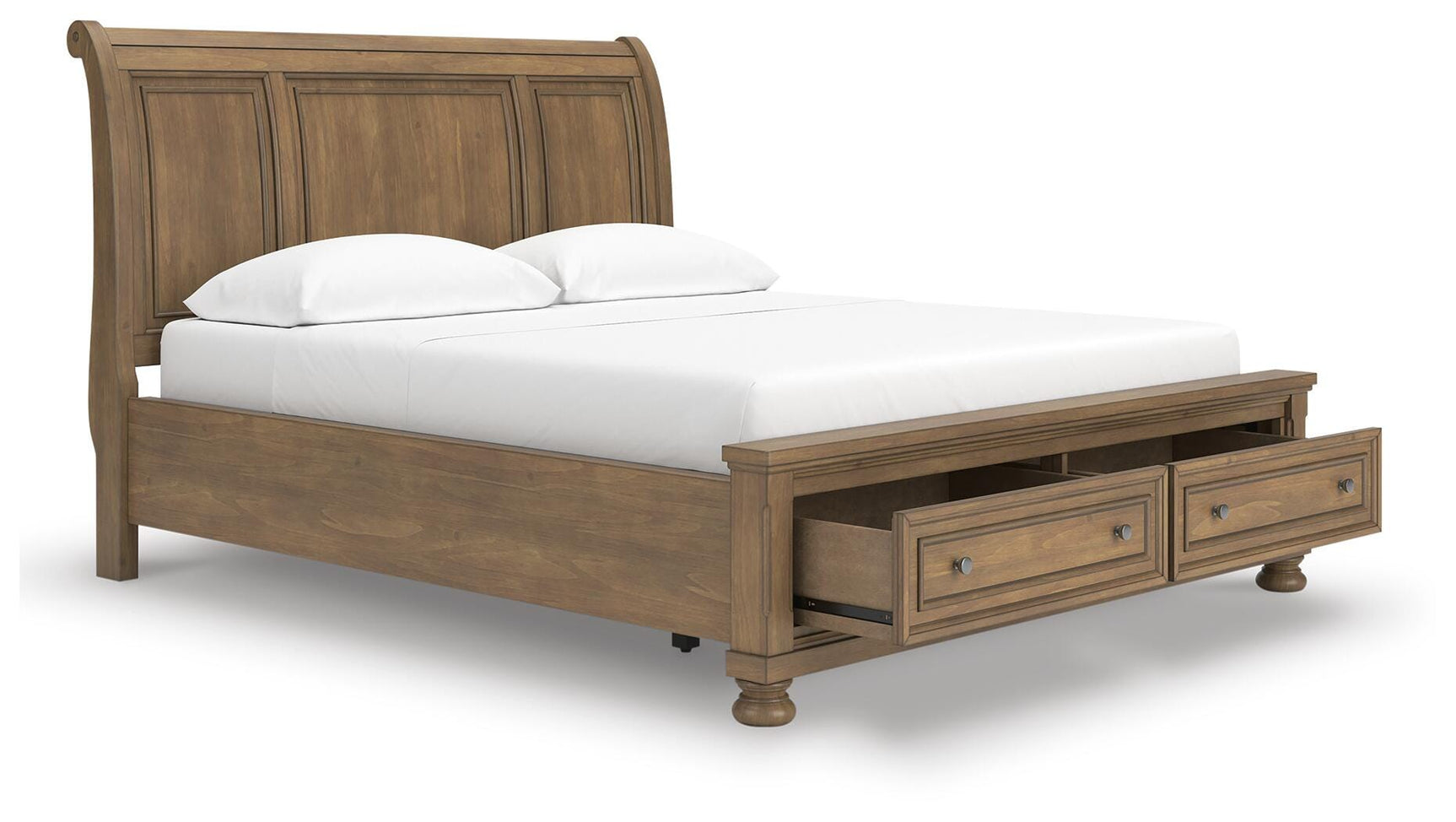 Vandenmore Medium Brown California King Storage Sleigh Bed