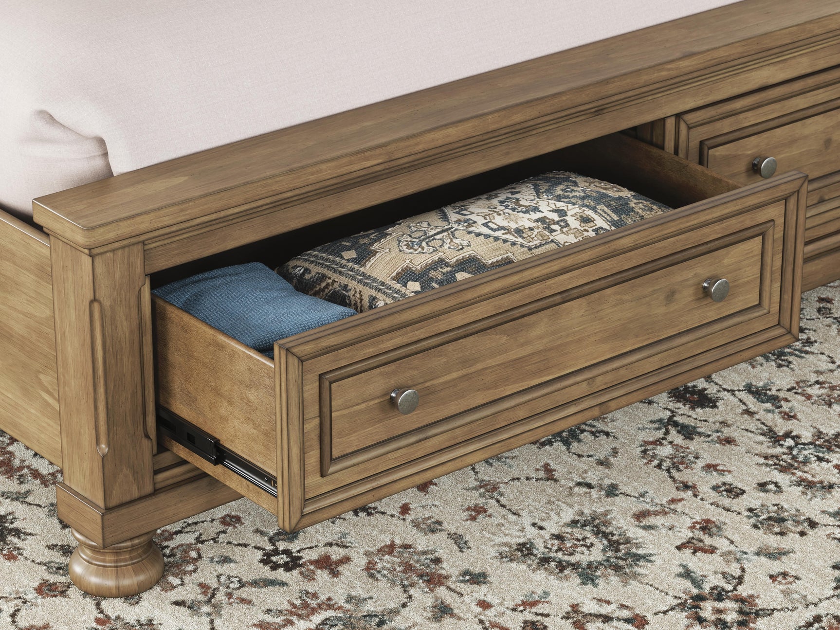 Vandenmore Medium Brown King Storage Sleigh Bed