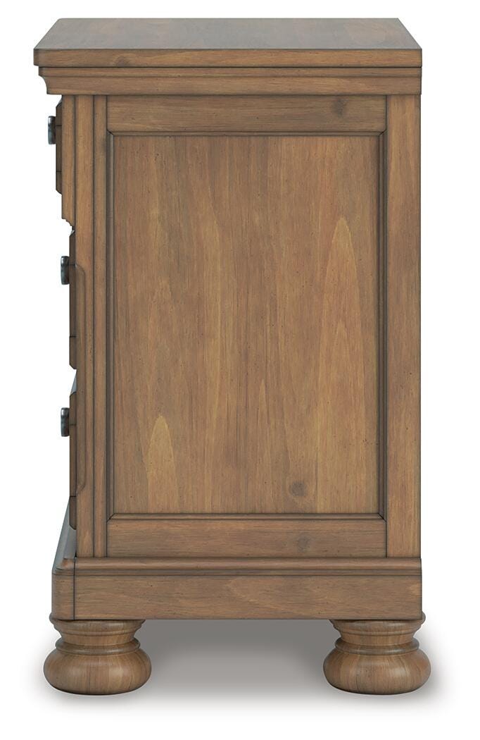 Feddinger Medium Brown King Panel Bed, Dresser, Mirror, Chest and 2 Nightstands
