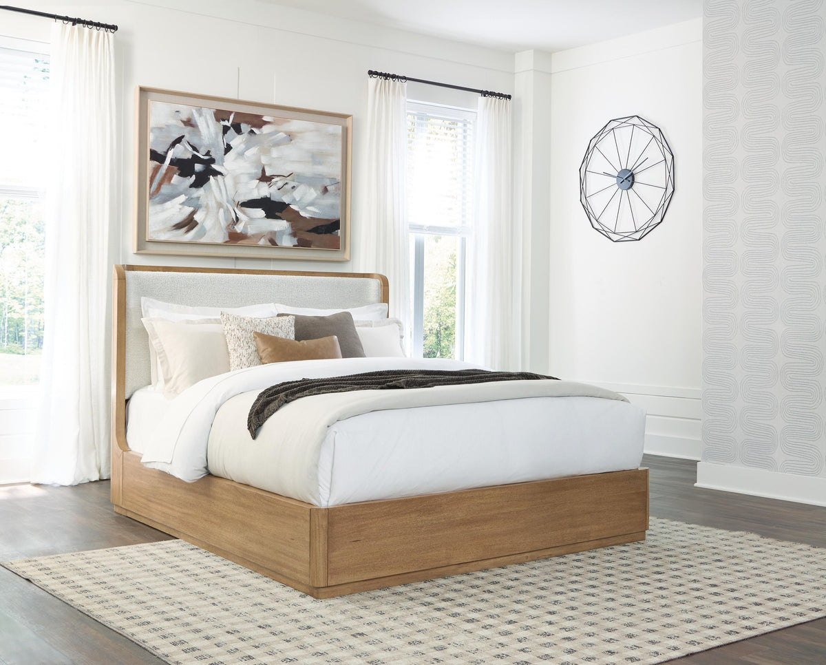 Pamaria Light Brown Queen Upholstered Bed (Online Special Price)