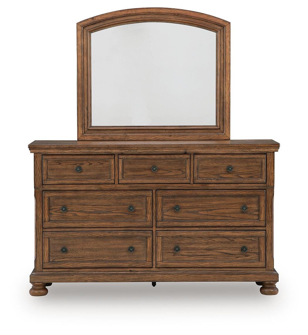Zackaryn Warm Brown Dresser and Mirror