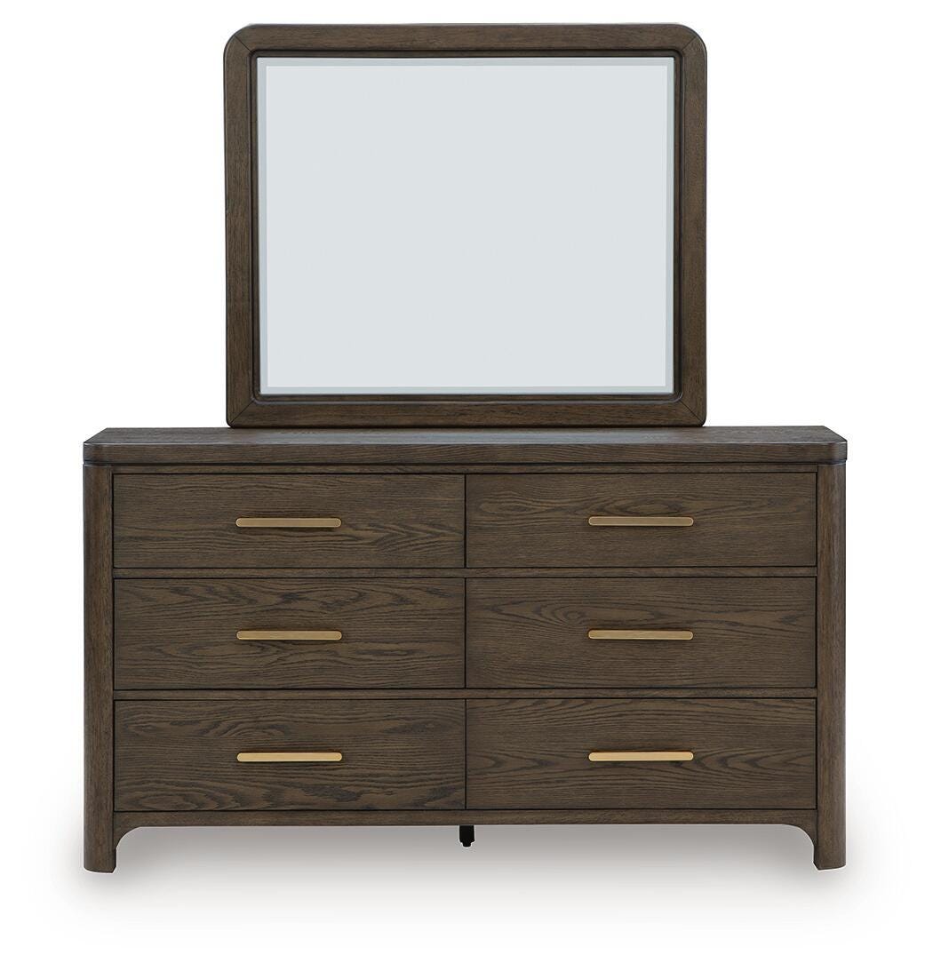 Radkin Burnished Brown Dresser and Mirror