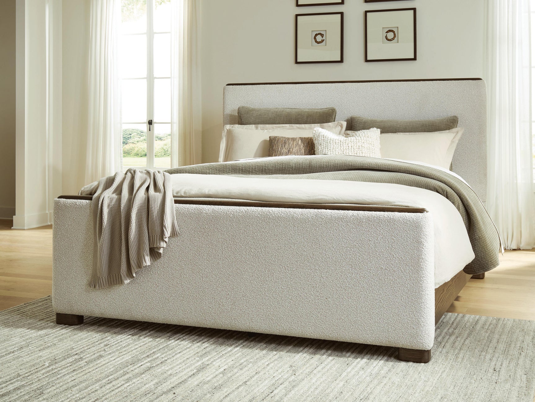 Radkin Burnished Brown Queen Upholstered Panel Bed (Online Special Price)