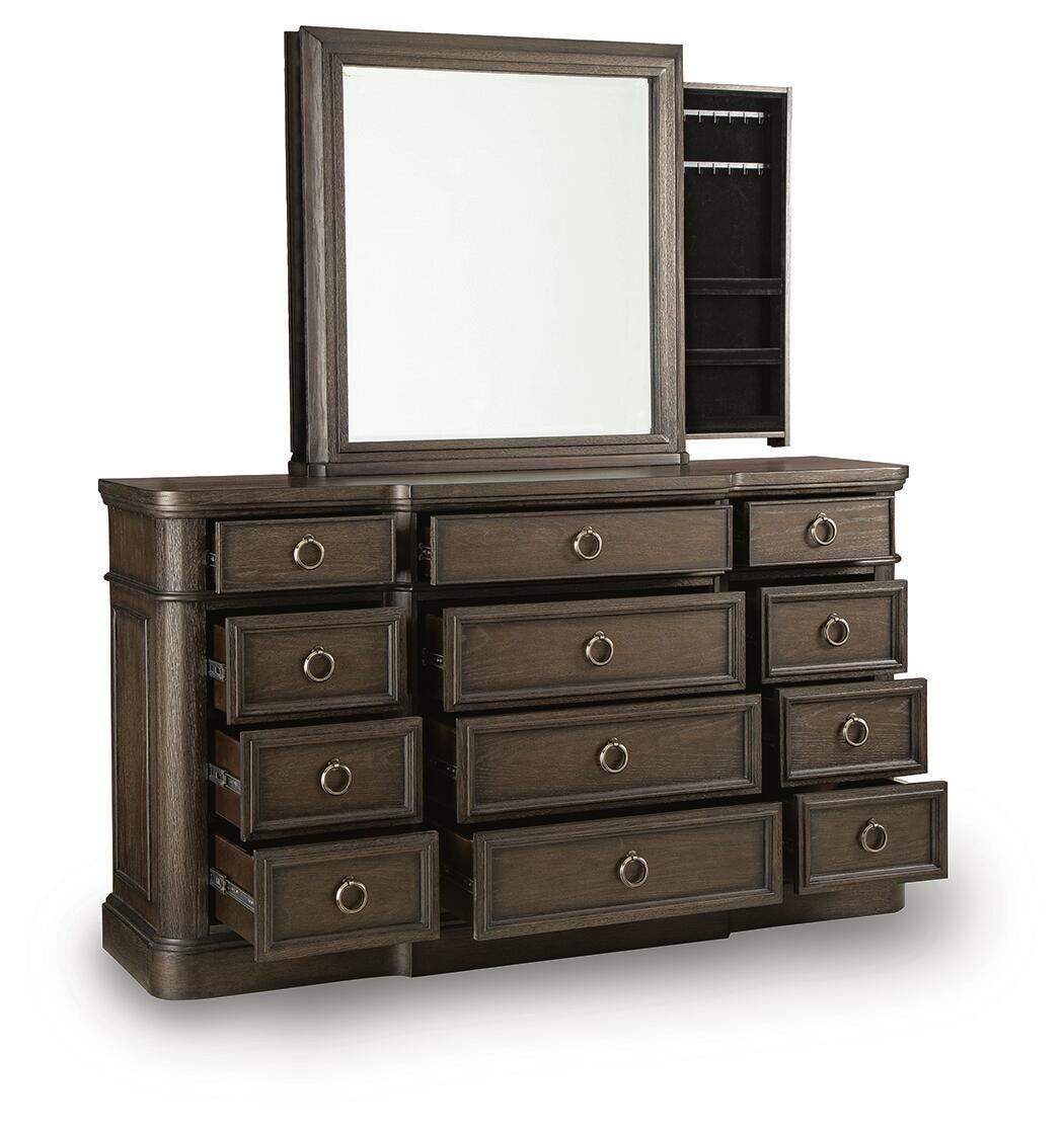 Wickenger Dark Brown Dresser and Mirror