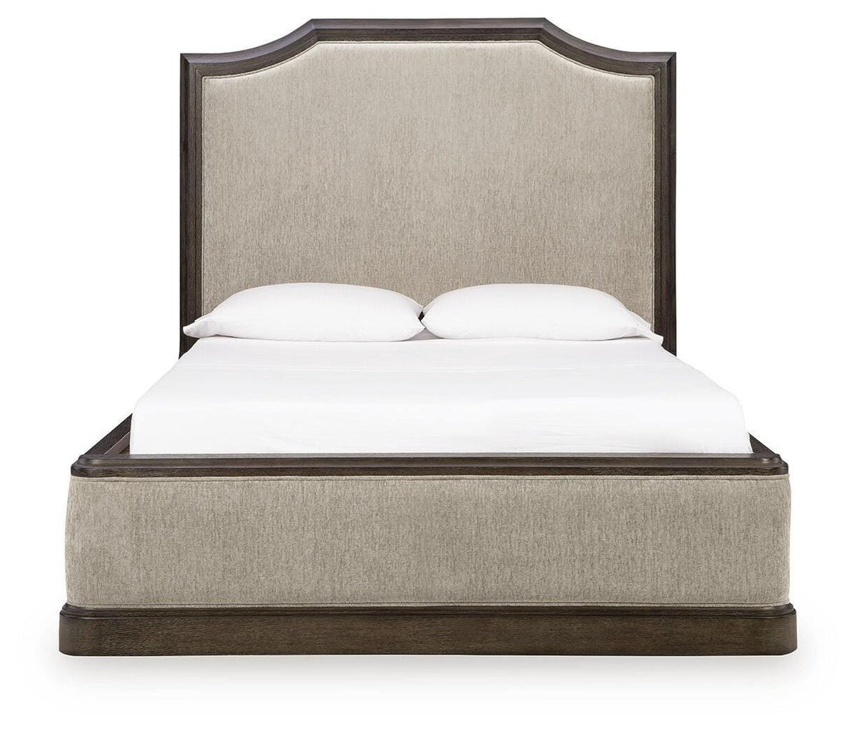 Wickenger Dark Brown Queen Upholstered Panel Bed (Online Special Price)