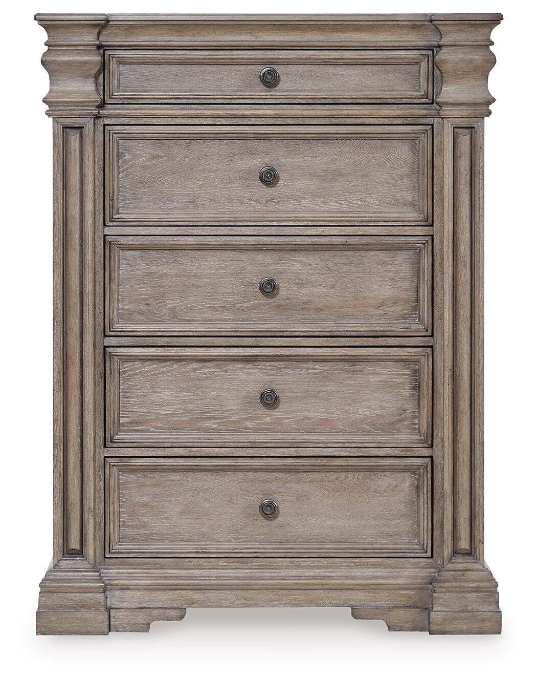 Blairhurst Light Grayish Brown King Panel Bed, Chest and 2 Nightstands