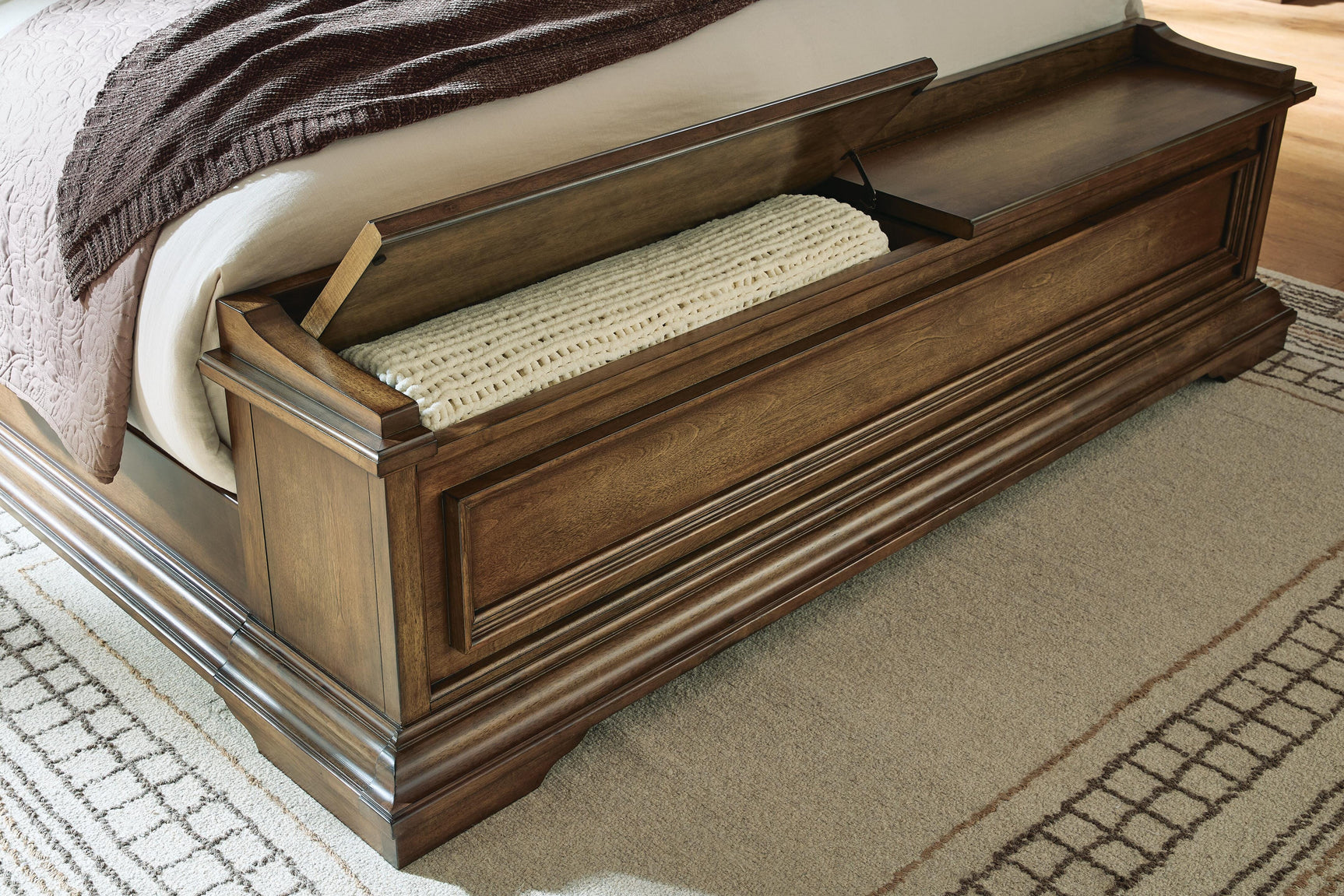 Frantanna Brown Queen Panel Storage Bed