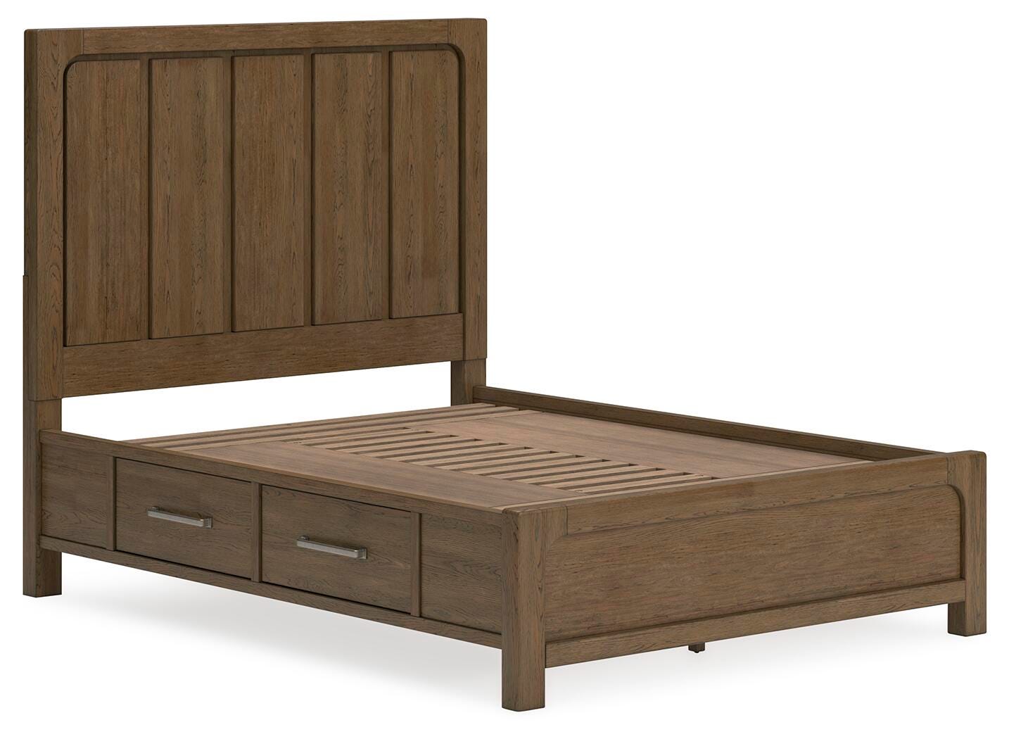 Cabalynn Light Brown Queen Panel Storage Bed, Dresser, Mirror and 2 Nightstands