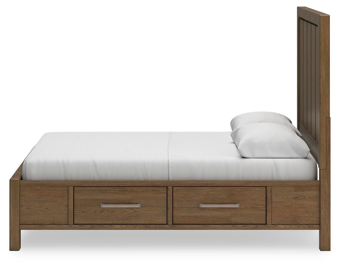 Cabalynn Light Brown Queen Panel Storage Bed, Dresser, Mirror and 2 Nightstands