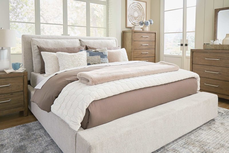 (Online Special Price) Cabalynn Oatmeal Queen Upholstered Bed - Ornate Home
