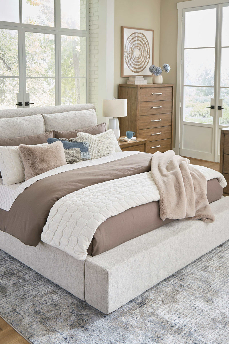 Cabalynn Oatmeal King Upholstered Bed - Ornate Home