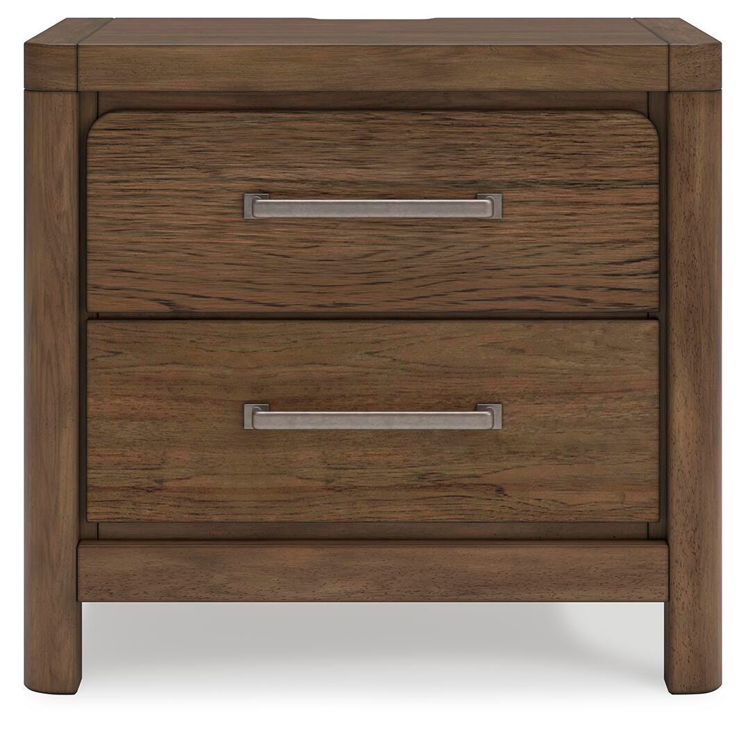Cabalynn Light Brown Queen Panel Storage Bed, Dresser, Mirror and 2 Nightstands