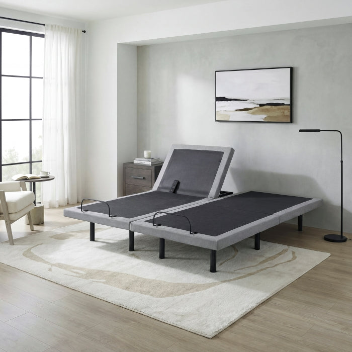 Flex Brown Split Eastern King Power Heads And Foot Adjustable Bed Frames With Massage Zero Gravity Charging Ports And Nightlight