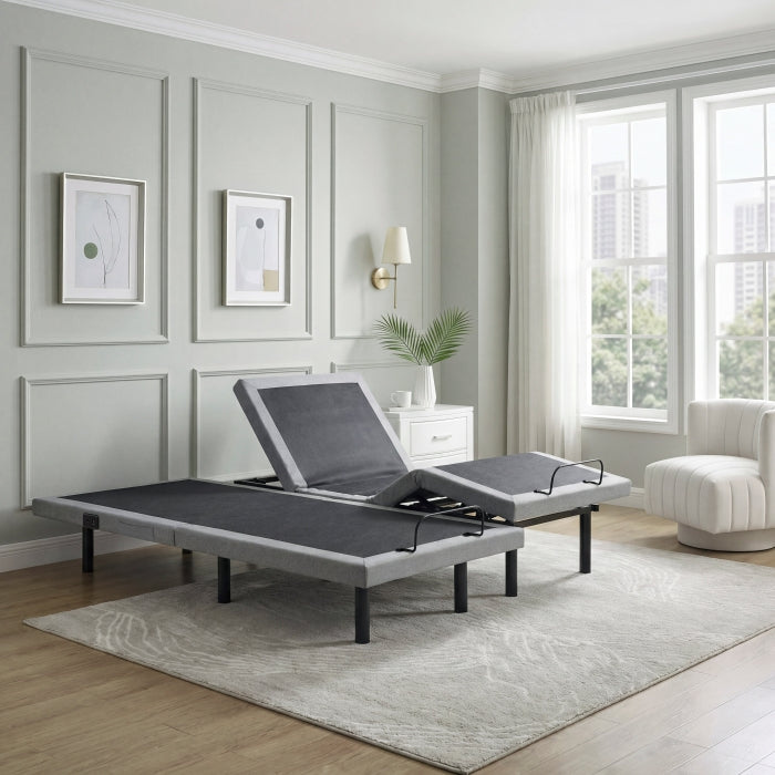 Flex Brown Split Eastern King Power Heads And Foot Adjustable Bed Frames With Massage Zero Gravity Charging Ports And Nightlight