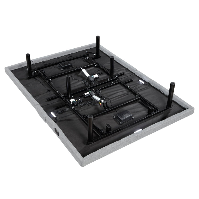 Flex Brown Full Power Head And Foot Adjustable Bed Frame With Massage Zero Gravity Charging Ports And Nightlight