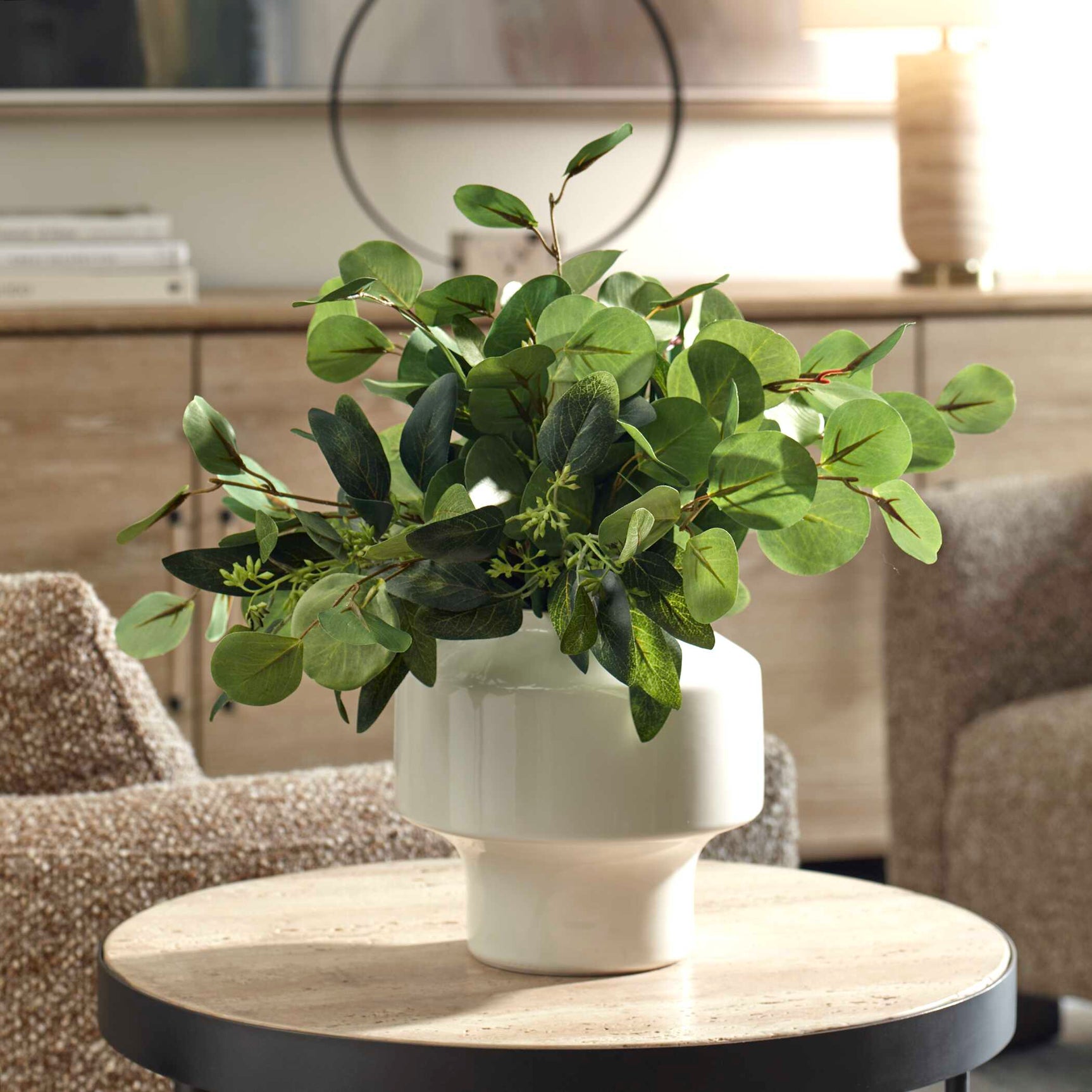 Essence Eucalyptus Green/White Accent & Vase