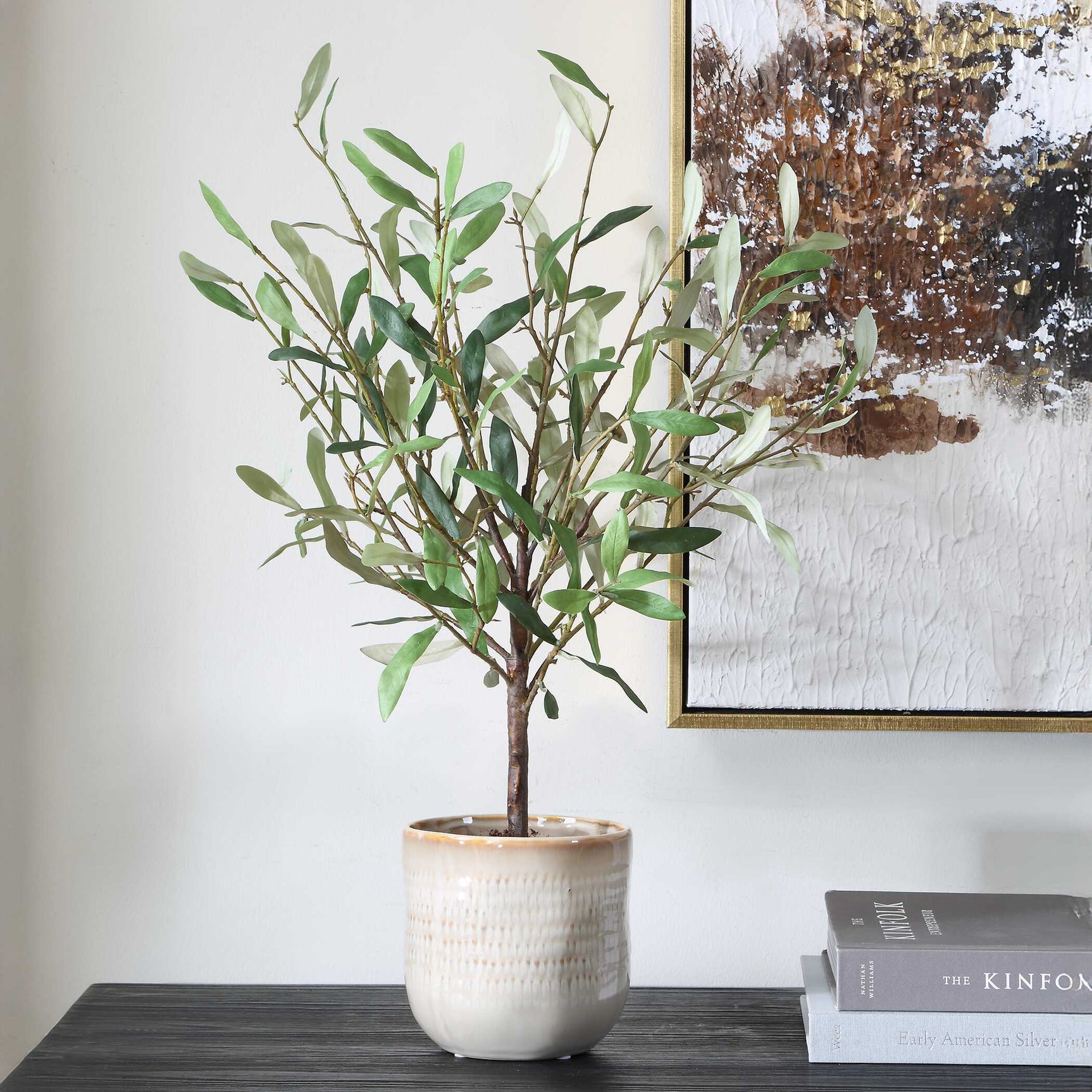 Solea Olive Brown/Green Accent & Textured Vase