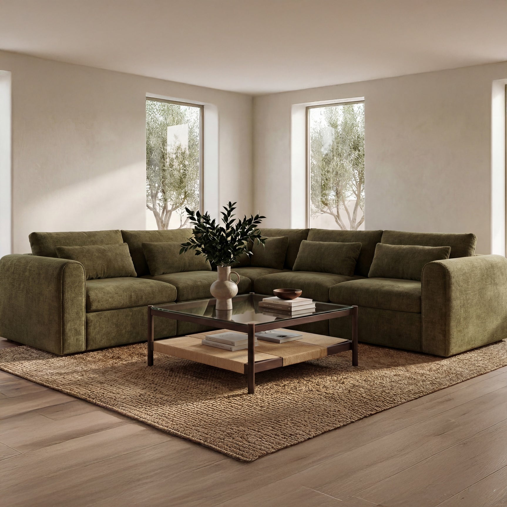 Walker Clear/Brown/Walnut Coffee Table
